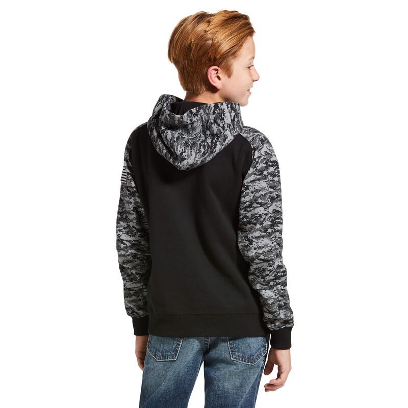 Ariat Boy's Patriot Hoodie Black Camo