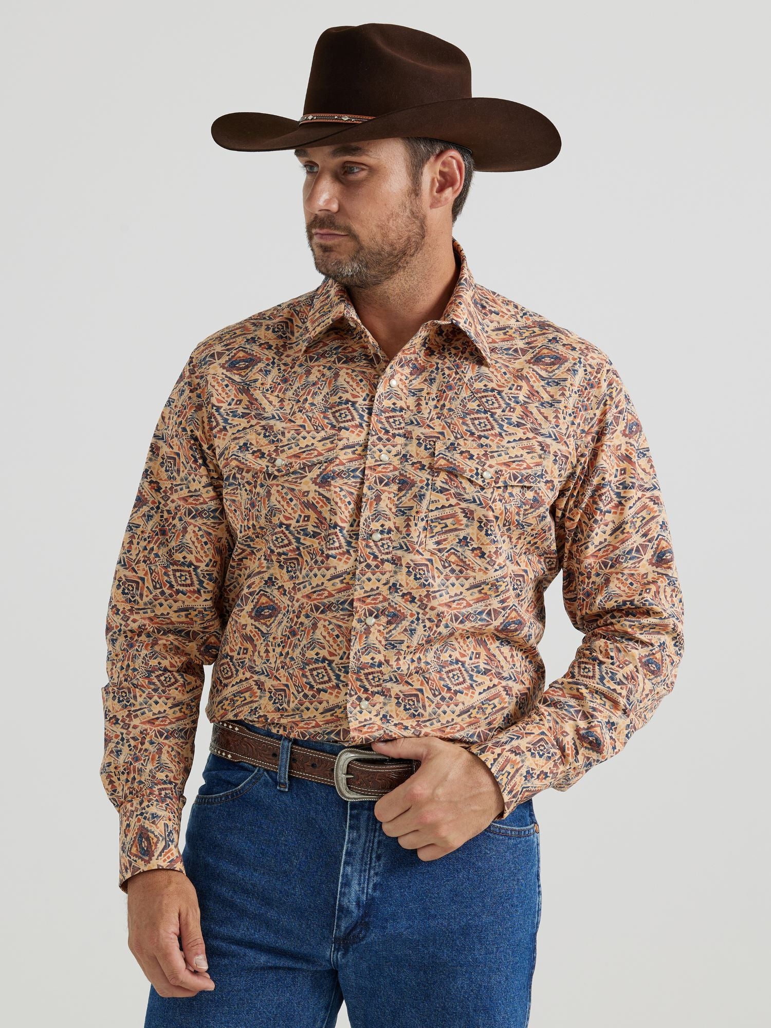 Wrangler Men's Checotah Long Sleeve Western Shirt