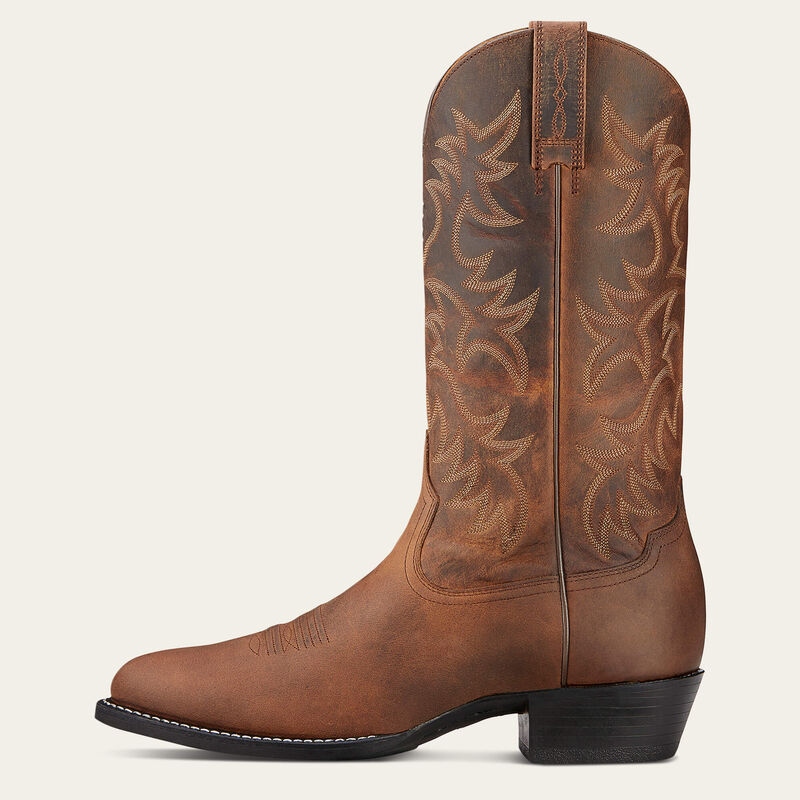 Ariat Men's Heritage Western R Toe Distressed Brown