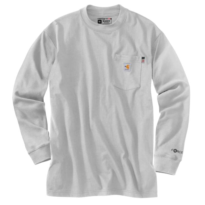 Carhartt Men's Flame-Resistant Force Cotton Long-Sleeve T-Shirt - LIGHT GRAY 051