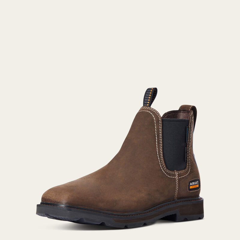 Ariat Men's Groundbreaker Chelsea Wide Square Toe Waterproof Steel Toe Work Boot