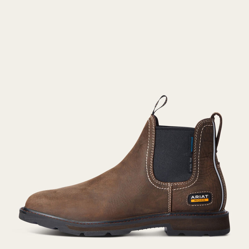 Ariat Men's Groundbreaker Chelsea Wide Square Toe Waterproof Steel Toe Work Boot
