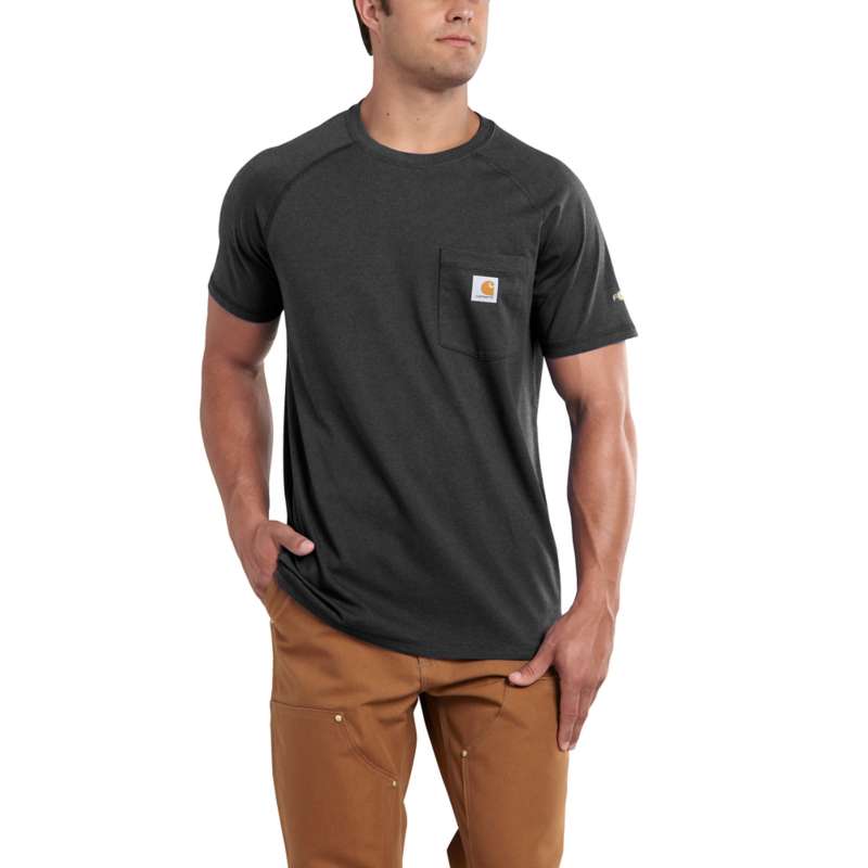 CARHARTT MEN'S FORCE COTTON DELMONT SHORT-SLEEVE T-SHIRT - 026-CARBON