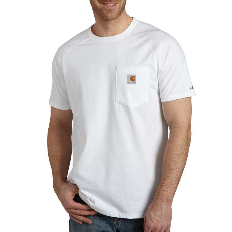 CARHARTT MEN'S FORCE COTTON DELMONT SHORT-SLEEVE T-SHIRT - 100-WHITE