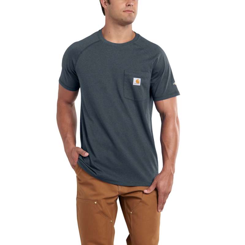 CARHARTT MEN'S FORCE COTTON DELMONT SHORT-SLEEVE T-SHIRT - DARK SLATE 461