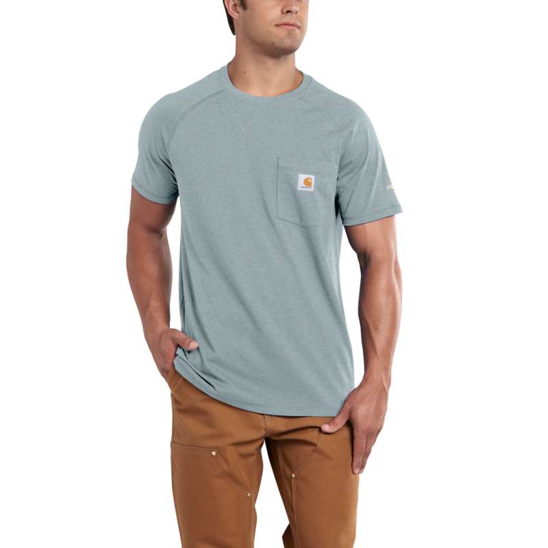 CARHARTT MEN'S FORCE COTTON DELMONT SHORT-SLEEVE T-SHIRT - CINDER 493