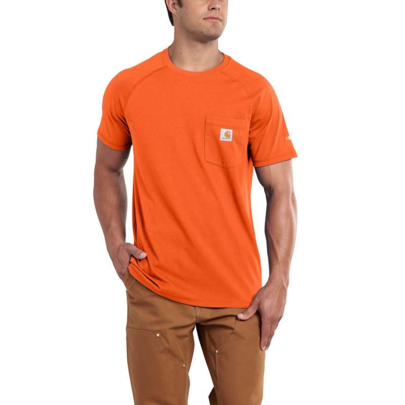 CARHARTT MEN'S FORCE COTTON DELMONT SHORT-SLEEVE T-SHIRT - BOLD ORANGE 827
