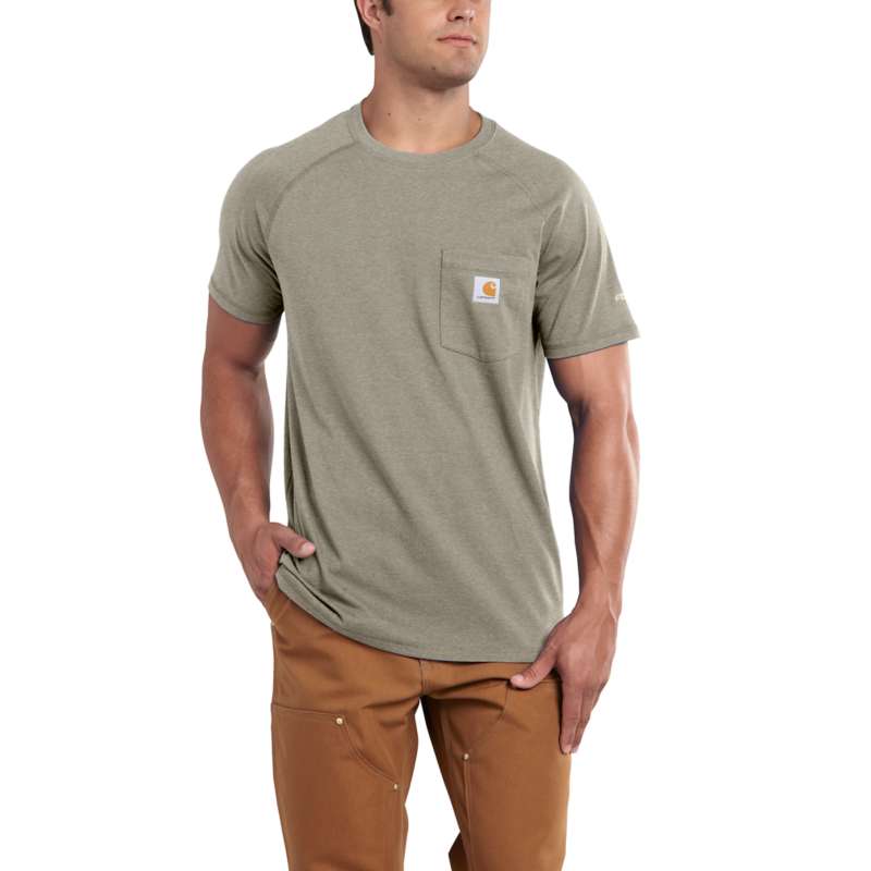 CARHARTT MEN'S FORCE COTTON DELMONT SHORT-SLEEVE T-SHIRT - GREIGE E01