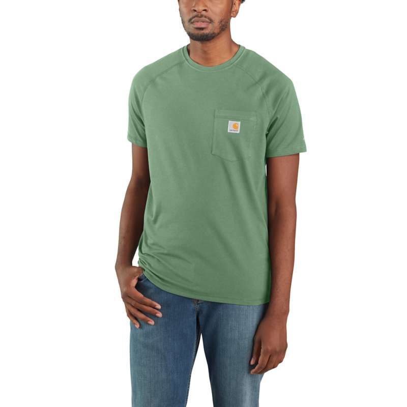 CARHARTT MEN'S FORCE COTTON DELMONT SHORT-SLEEVE T-SHIRT - BOREAL G60