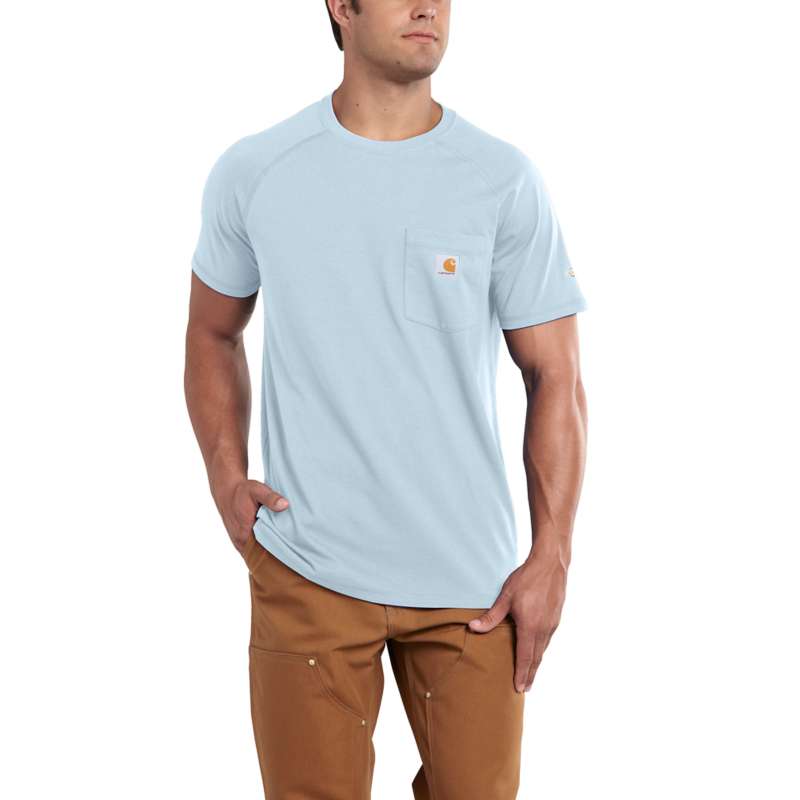 CARHARTT MEN'S FORCE COTTON DELMONT SHORT-SLEEVE T-SHIRT - SOFT BLUE I20