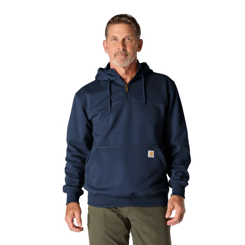 Carhartt Men's Paxton Heavyweight Hooded Zip Mock Sweatshirt - NEW NAVY 472