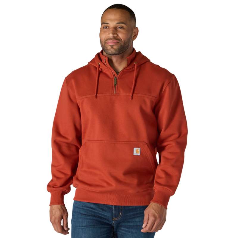 Carhartt Men's Paxton Heavyweight Hooded Zip Mock Sweatshirt - SPICE RED RD1