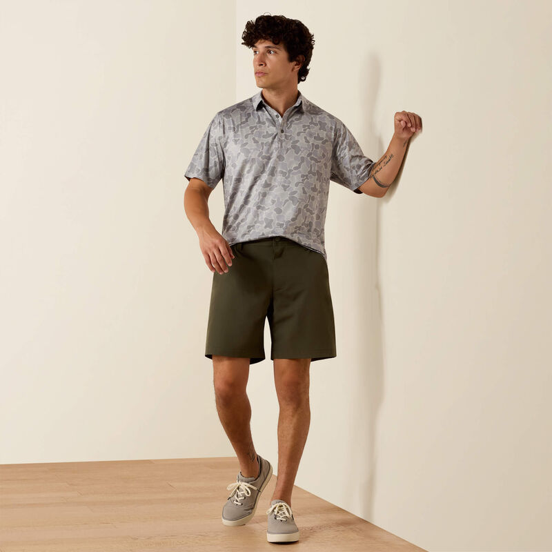 Ariat Men's All Over Print Heathered Fitted Polo