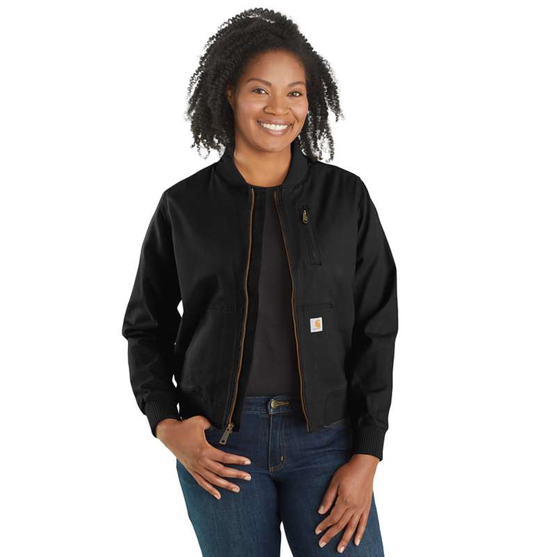 Carhartt Women's Rugged Flex Relaxed Fit Canvas Jacket - BLACK 001