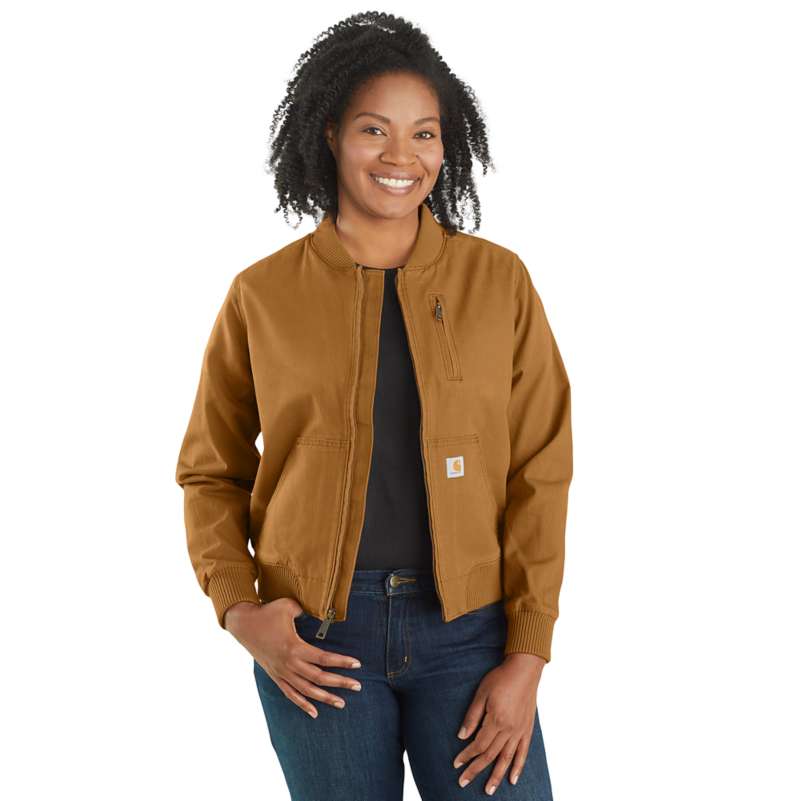 Carhartt Women's Rugged Flex Relaxed Fit Canvas Jacket - BROWN 211