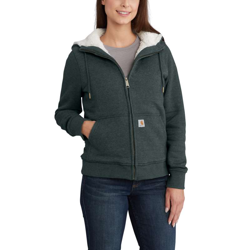 Carhartt Women's Clarksburg Sherpa-Lined Hoodie - FOG GREEN G35