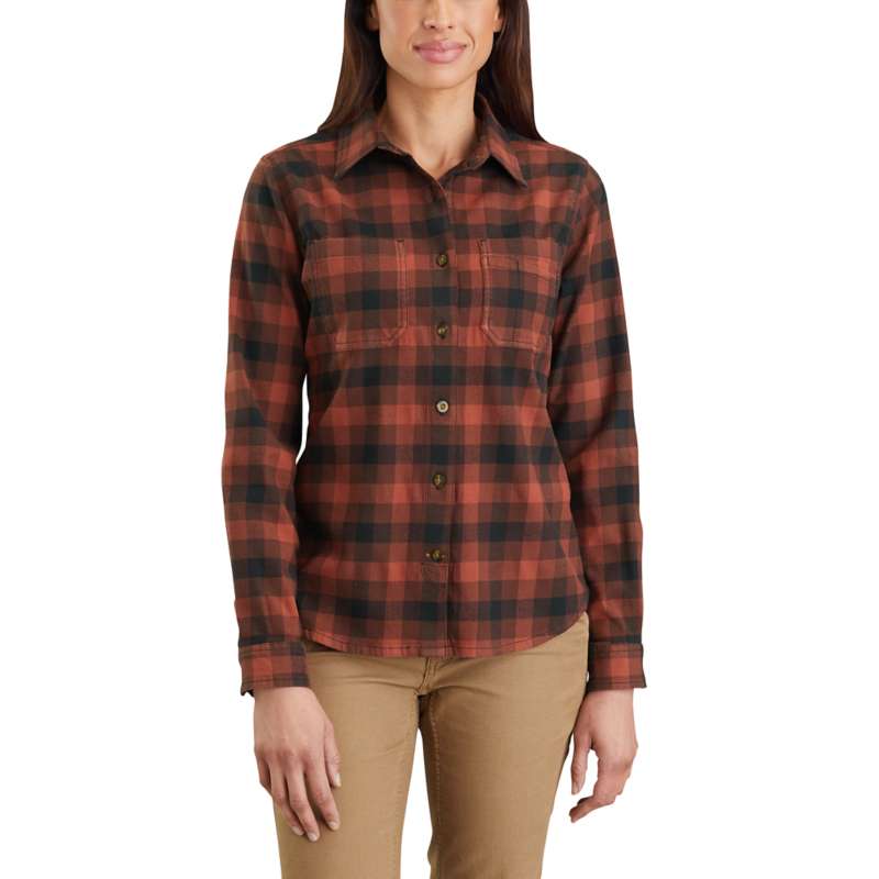 Carhartt Ladies Hamilton Flannel Shirt - HENNA R00