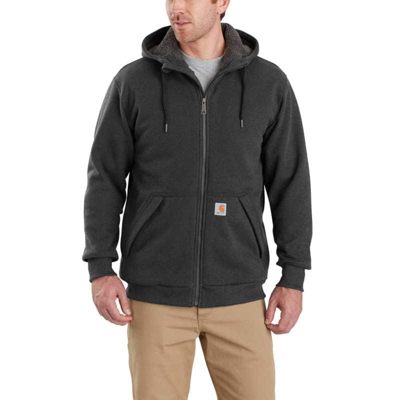 Carhartt Men's Rain Defender Rockland Sherpa-Lined Hooded Sweatshirt BIG & TALL - CARBON 026