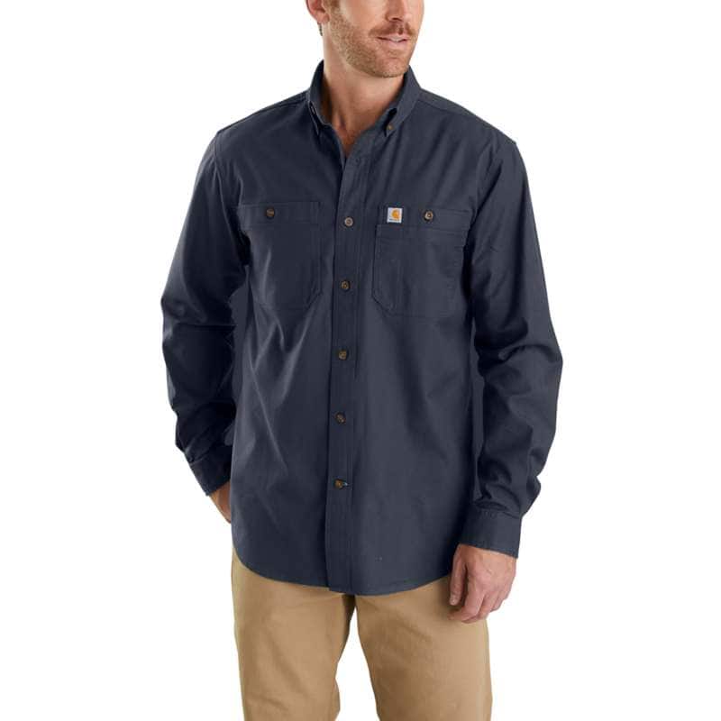 Carhartt Men's Rugged Flex Relaxed Fit Canvas Long-Sleeve Shirt BIG & TALL - NAVY 412