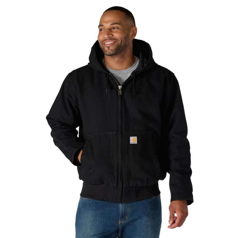Carhartt Men's Loose Fit Washed Duck Insulated Active Jacket BIG & TALL - BLACK BLK