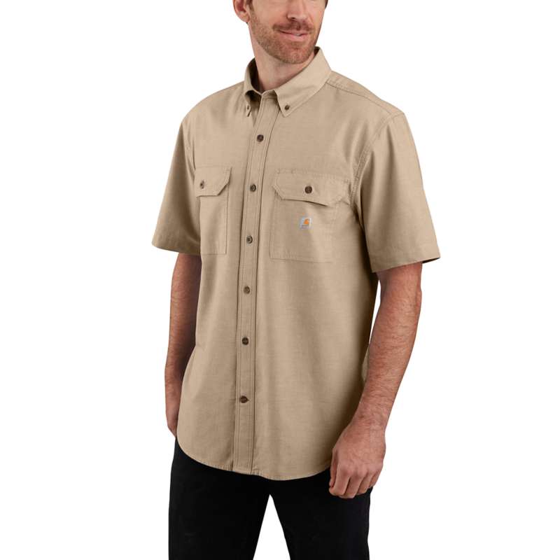 Carhartt Men's Loose Fit Midweight Chambray Short-Sleeve Shirt - DARK TAN 256