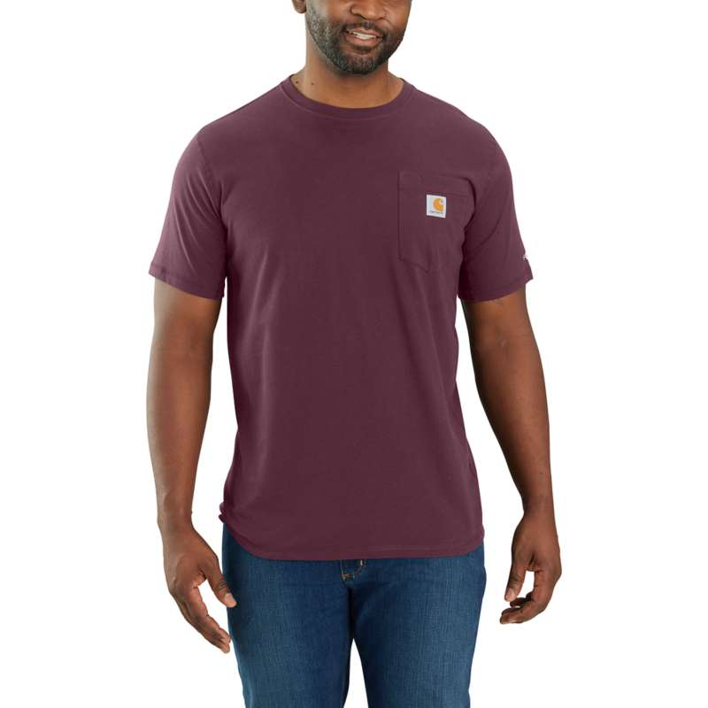 Carhartt Men's Force Relaxed Fit Midweight Short-Sleeve Pocket T-Shirt - BLACKBERRY V26