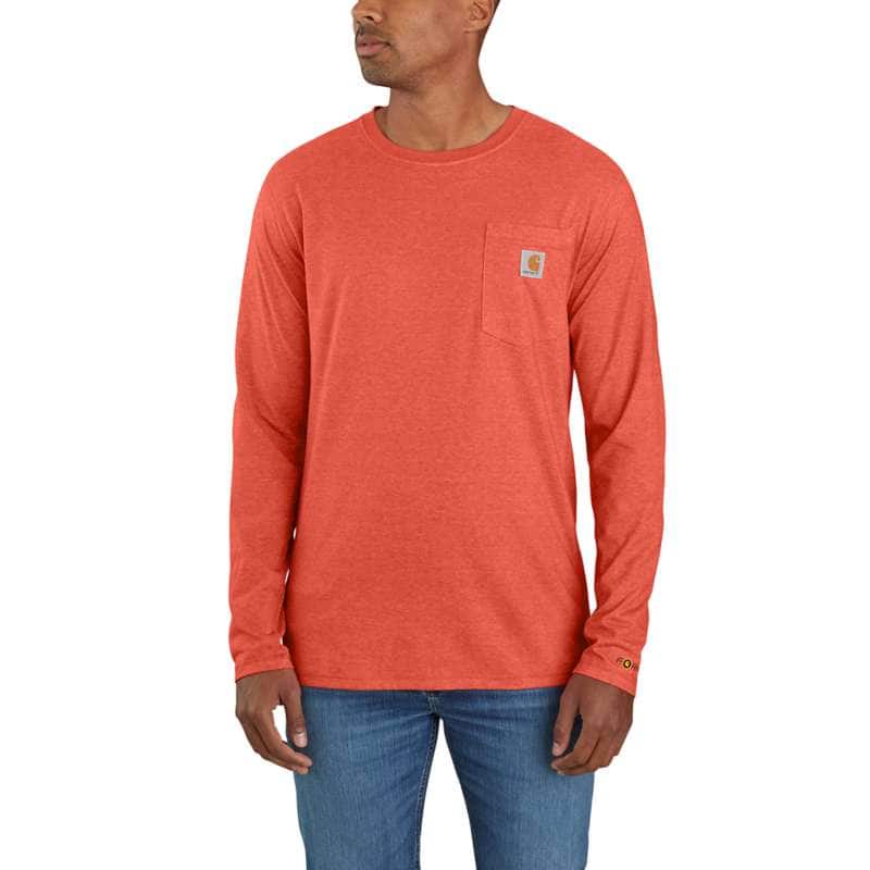 Carhartt Men's Force Relaxed Fit Midweight Long-Sleeve Pocket T-Shirt BIG & TAll - ORANGE Q38