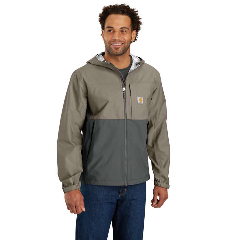 Carhartt Men's Storm Defender Relaxed Fit Lightweight Packable Jacket - DSRT/GRVL B83