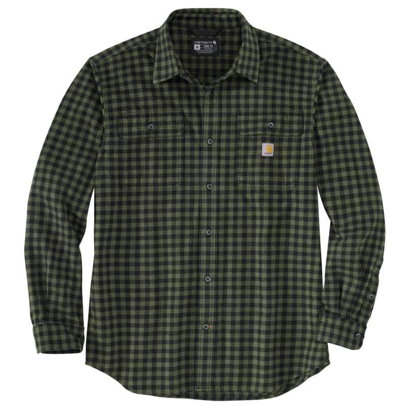 Carhartt Men's Loose Fit Heavyweight Flannel Long-Sleeve Plaid Shirt BIG & TALL - BASIL G72