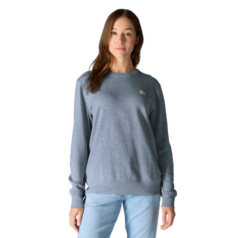 Carhartt Women's Relaxed Fit Midweight French Terry Crewneck Sweatshirt - NAVY HEATHR HN8
