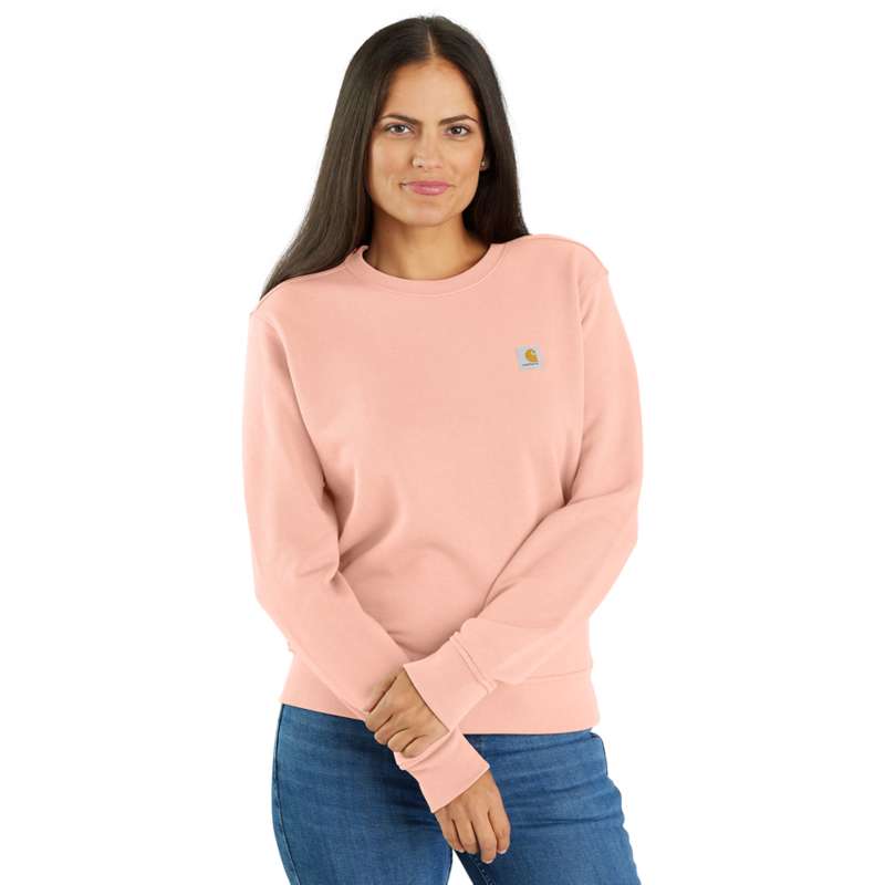 Carhartt Women's Relaxed Fit Midweight French Terry Crewneck Sweatshirt - PEACH Q74