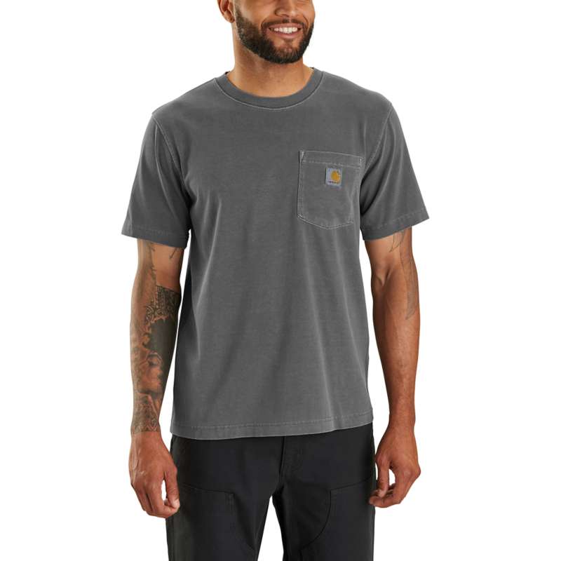 Carhartt Men's Relaxed Fit Midweight Short-Sleeve Garment Dyed Pocket T-Shirt - SHADOW 029