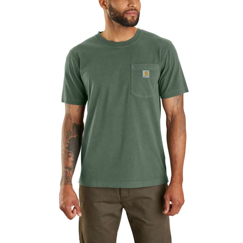 Carhartt Men's Relaxed Fit Midweight Short-Sleeve Garment Dyed Pocket T-Shirt - MOUNTAIN GF8