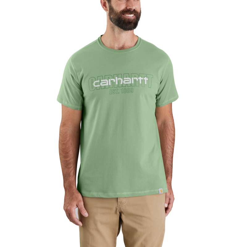 Carhartt Men's Force Relaxed Fit Midweight Short-Sleeve Logo Graphic T-Shirt - LODEN FROST GF5