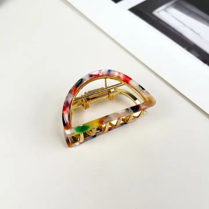 Half Round Alloy Hair Claw Clip