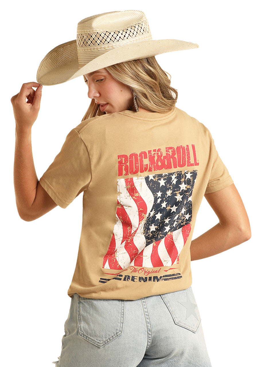 Rock & Roll Denim Unisex Flag Graphic Tee