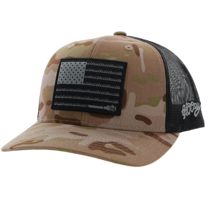 Hooey Men's "Liberty Roper" Camo/Black Snapback Hat