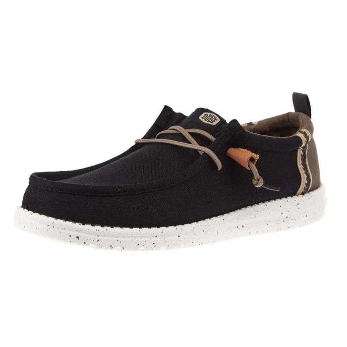 Hey Dude Men's Wally Craft Linen Black Shoes