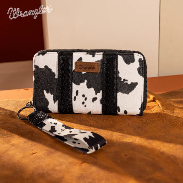 Wrangler Cow Print Wallet - Black