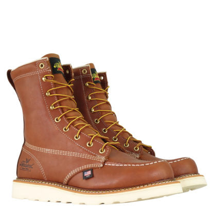 Thorogood Mens American Heritage 8" Tobacco Moc Toe Maxwear Wedge
