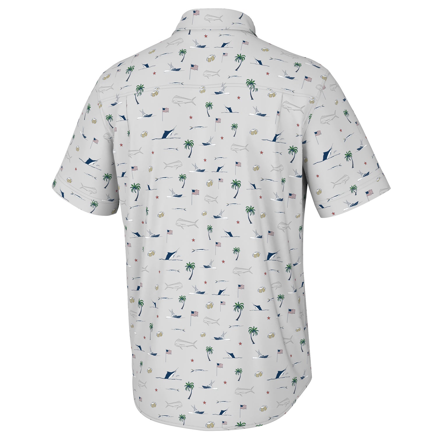 Huk Men's KC Kona Fish Beach Freedom Polo
