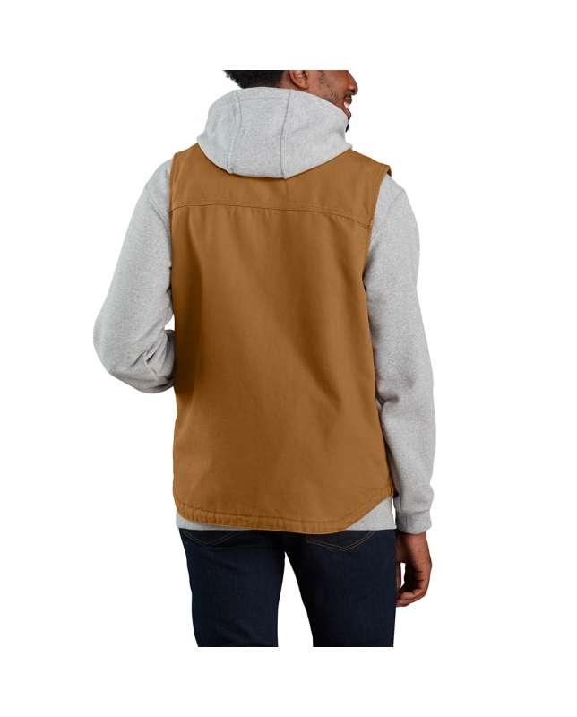Carhartt Men's Loose Fit Washed Duck Sherpa-Lined Mock-Neck Vest