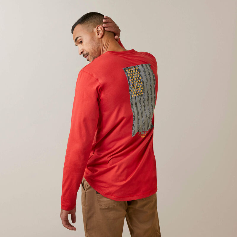 Ariat Men's Rebar Workman Reflective Flag Graphic T-Shirt