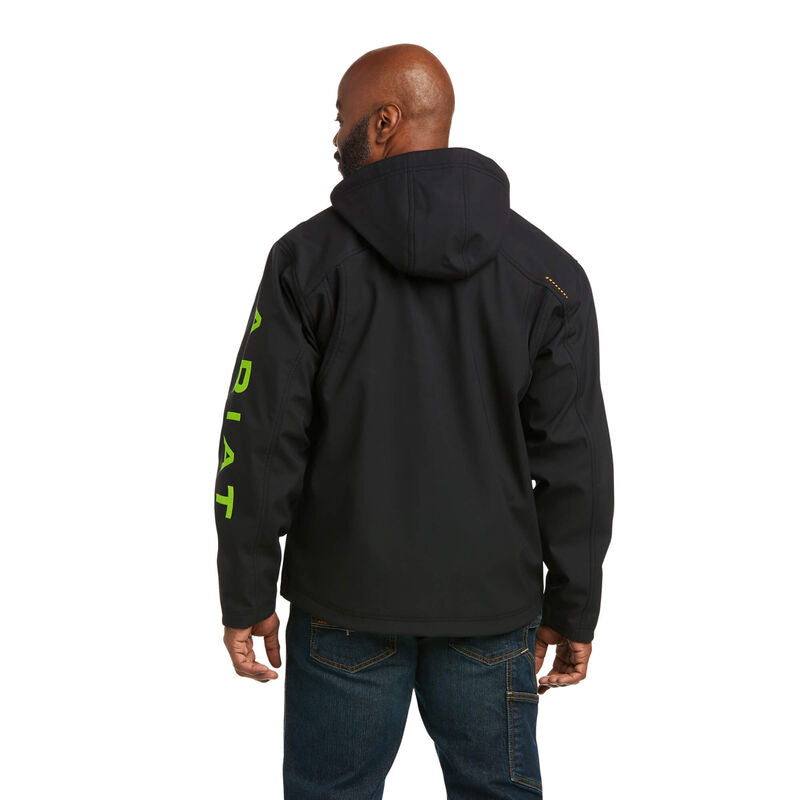Ariat Men's Rebar Stretch Canvas Softshell Hooded Logo Jacket