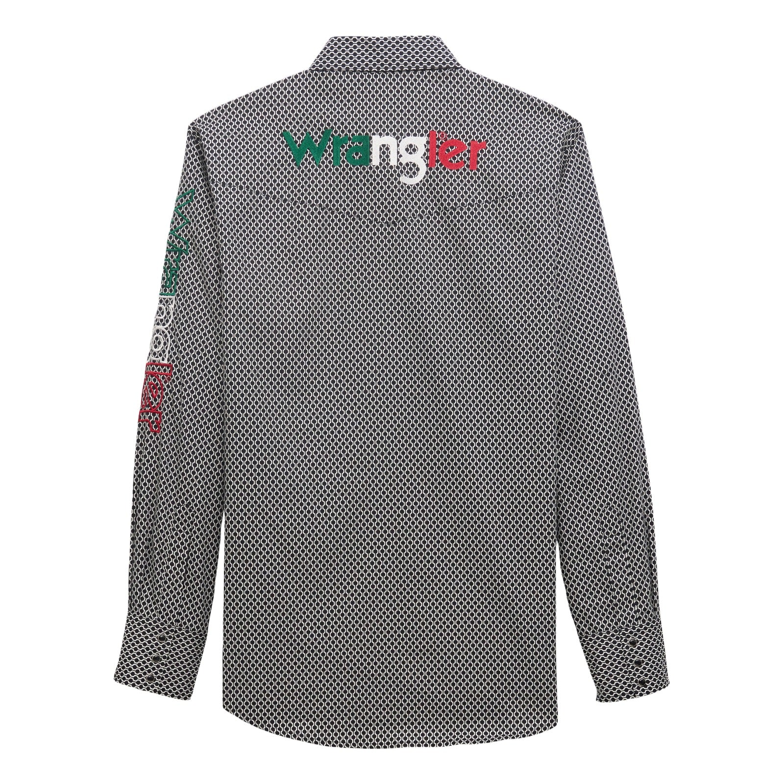 Wrangler Men's Western Mexico Logo Classic Fit Snap Shirt