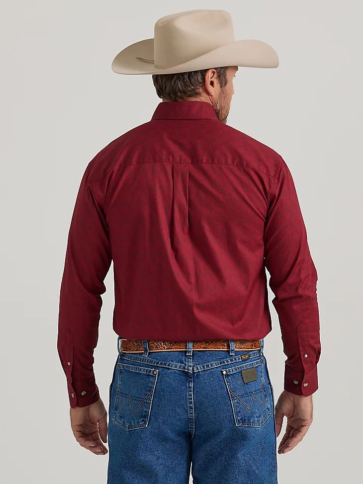 Wrangler Men's George Strait Button Down One Pocket Shirt