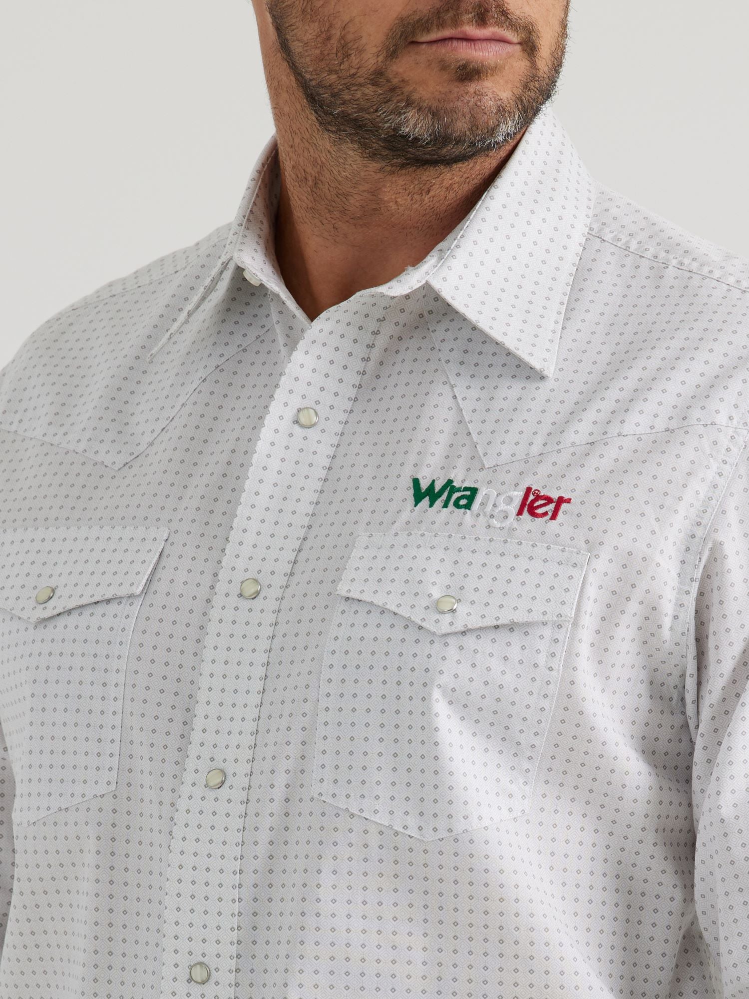 Wrangler Men's Logo Mexico Long Sleeve Western Snap Shirt