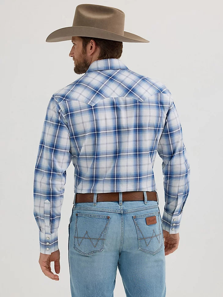 Wrangler Men's Retro Long Sleeve Sawtooth Snap Pocket Western Shirt BIG & TALL