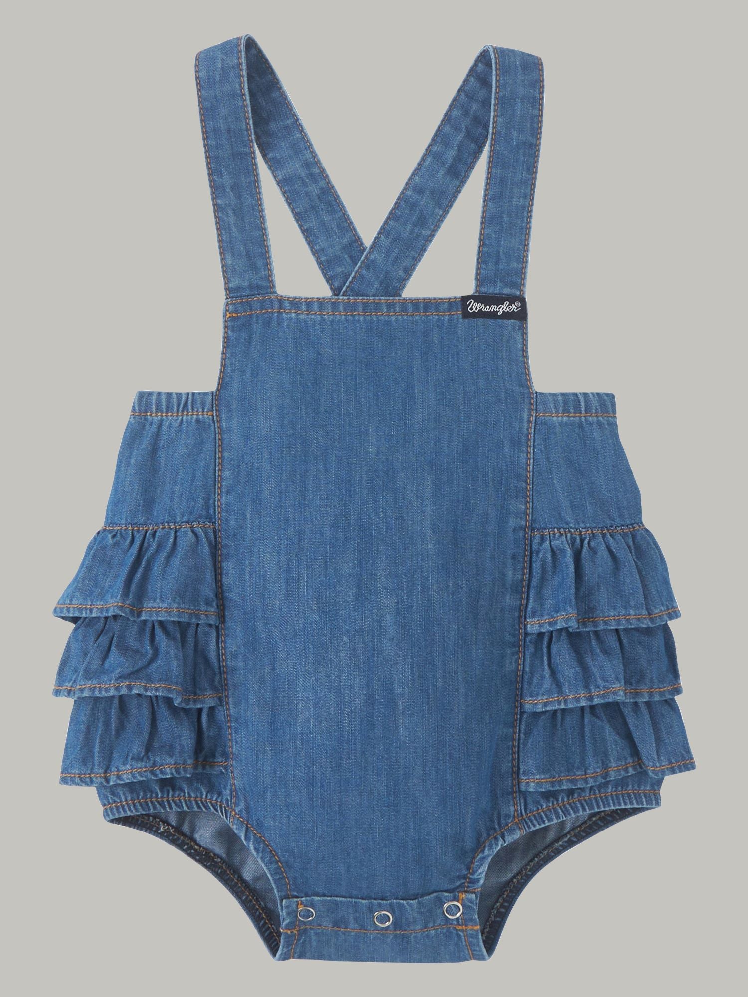 Wrangler Infant Sleeveless Ruffle Denim Romper