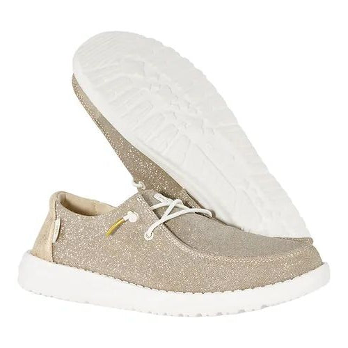 Hey Dude Women's Wendy Metallic Sparkle Gold